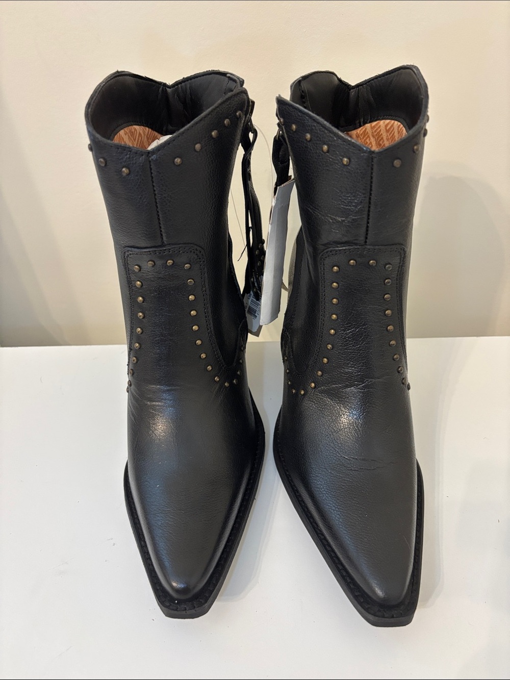 dingo Black Studded Pointed Toe Ankle Boots